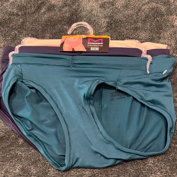 Maidenform Bikini Panties - Teal, Navy, Beige - Picture 1 of 1